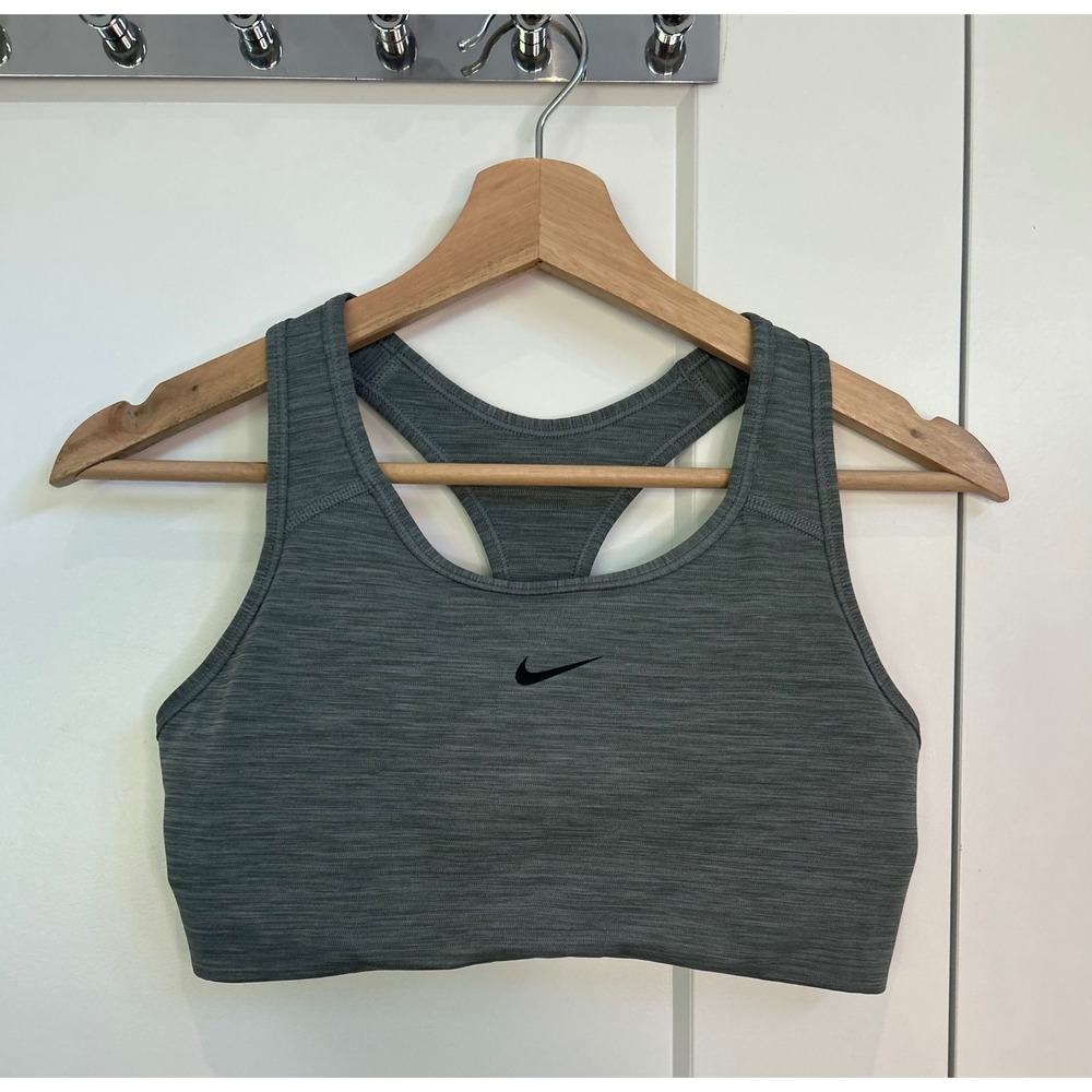 Nike‎ Dri-FIT Gray Space Dye Racerback Medium Support Sports Bra Womens Size M